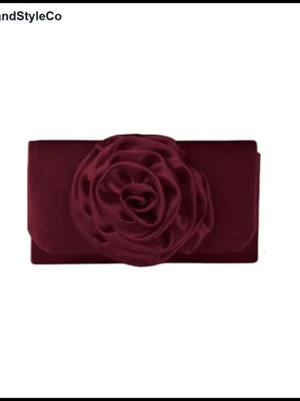 Satin Evening Bag Clutch 3D Rose Floral Wedding Party Purse